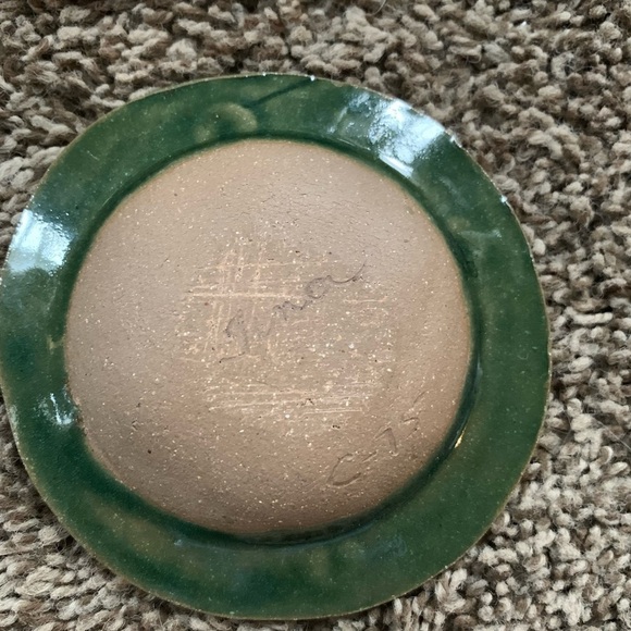 Hand Made Stoneware Round Trinket Plate by Tina - Picture 2 of 3